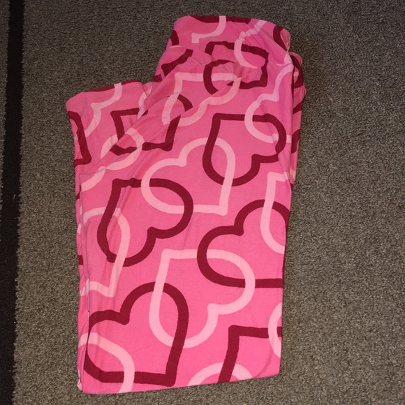 LuLaroe Heart Print Leggings - Picture 1 of 4